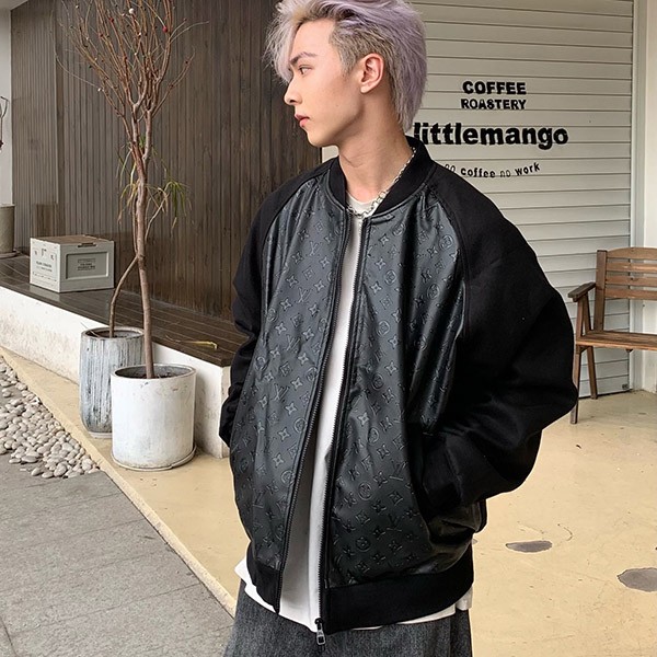 【男人気抜群のレザー☆】ルイヴィトン 本物☆ウール ブルゾン 1ABJ1X