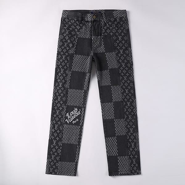 一目惚れルイヴィトン × NIGO ダミエ WAVES モノグラム デニムパンツ 本物 vuu00764