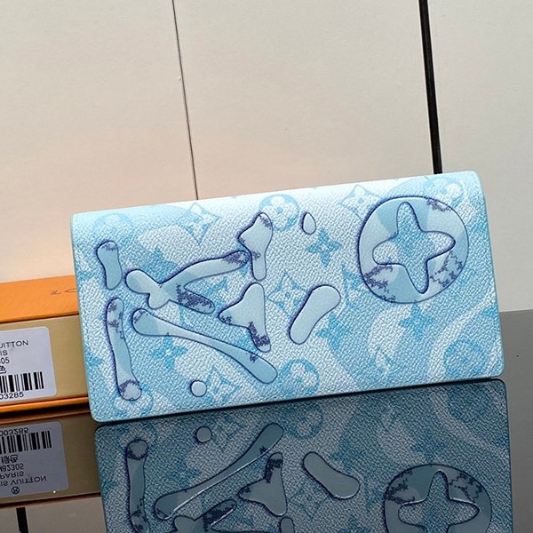 ルイヴィトン 本物 モノグラム アクア ガーデン ブラザ 長財布 M82306