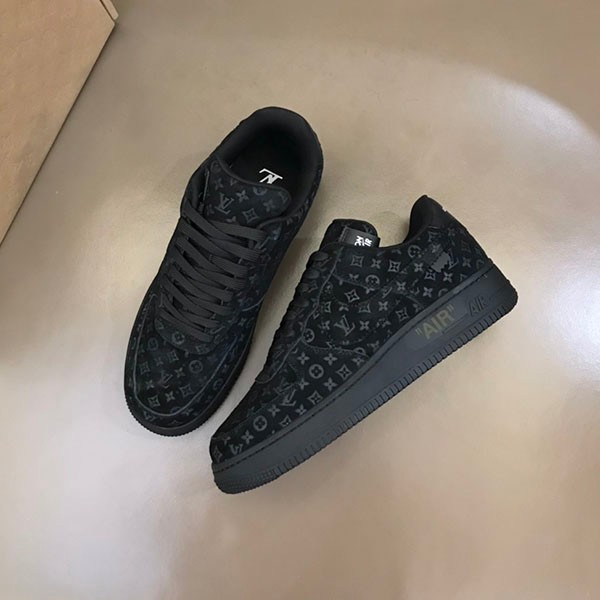 ルイヴィトン × ナイキ エアフォース1 本物 ロー バイ ヴァージルアブロー "ブラック" naw27135