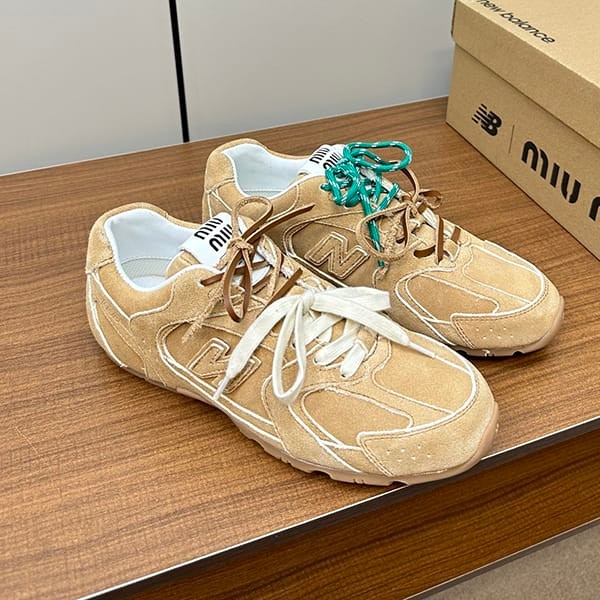 n級品 おすすめミュウミュウ 本物とNew Balanceのコラボ★デニム スニーカー mys49927