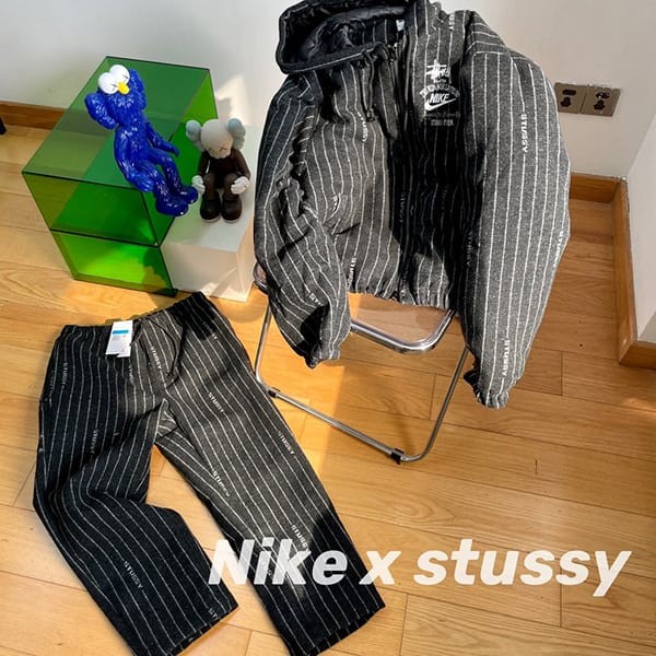 ステューシー ナイキ 本物 ストライプ ジャケット ウールパンツ 上下セット