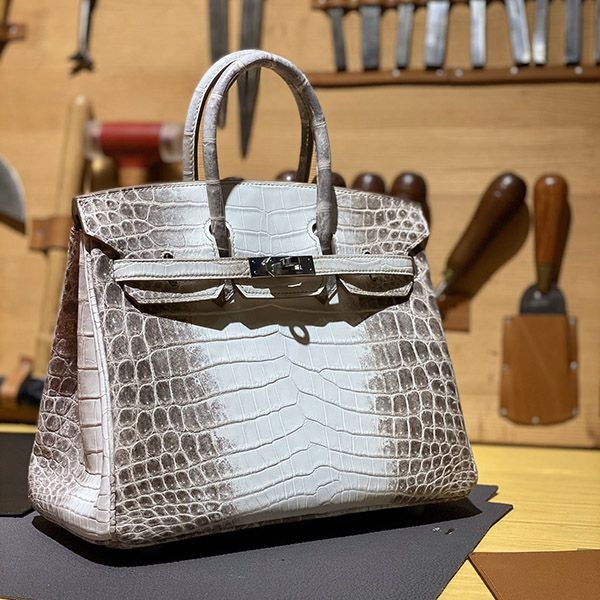 クロコダイル ヒマラヤ 本物★エルメス バーキン30 ヒマラヤ シルバー金具 erp08775