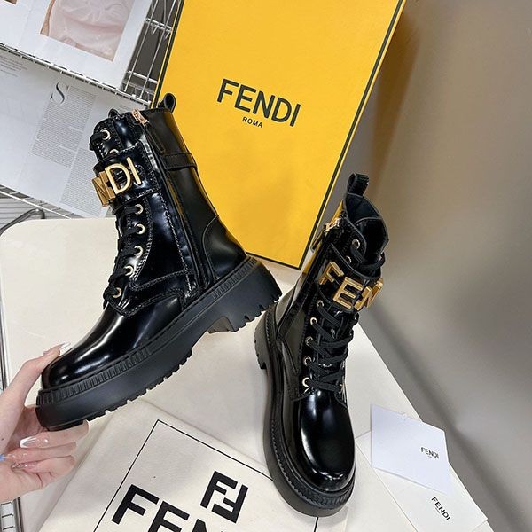 追跡付 フェンディ グラフィ 本物 FF柄 バイカーブーツ feu27412