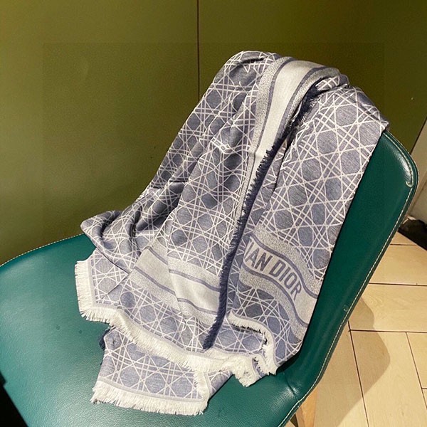 ディオール カナージュ デニム ショール 本物 ウールシルクカシミア deh91873