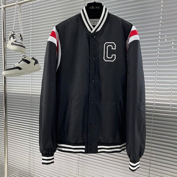 入手困難セリーヌ 本物 テディロゴ アップリケ ジャケット Cez05687