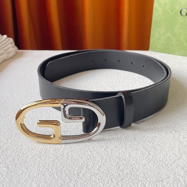 大人気！グッチ 本物 GGバックル スムースレザーベルト 35mm 758614CVE0G1000