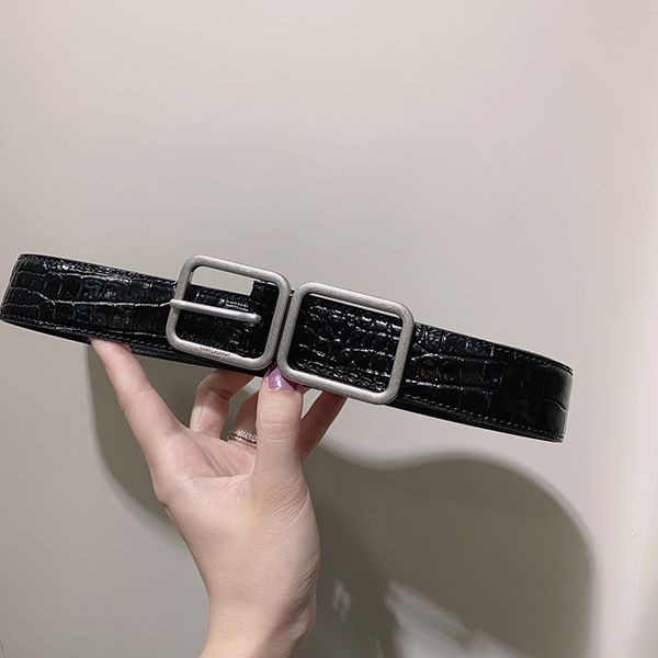 サンローラン クロコ風 革 ベルト 本物 Sak44248