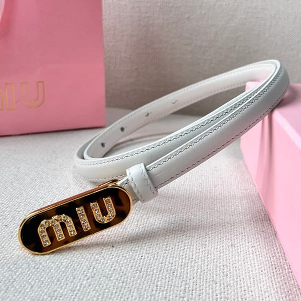 新デザインミュウミュウ 本物 Logo スリム ベルト メタルバックル myy29414
