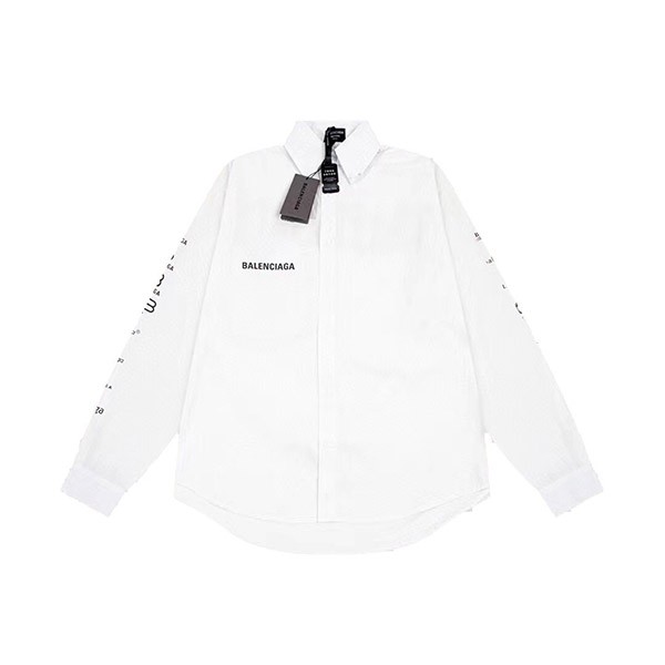 バレンシアガ 本物 オーバーサイズ ロゴ プリント シャツ baj70954
