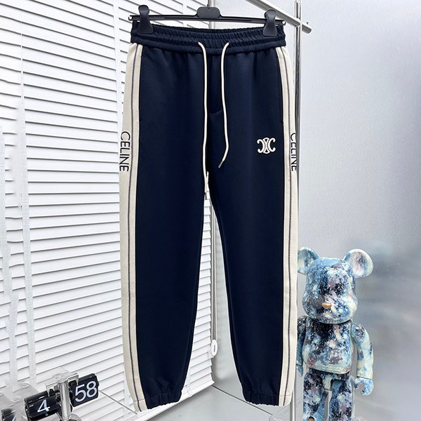 セリーヌ 本物 ロゴプリント ジャージーパンツ Ceg40289