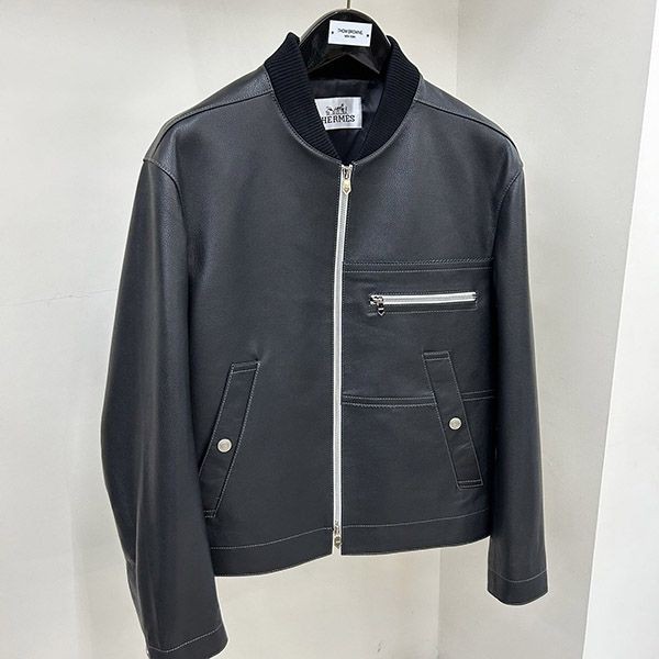 エルメス レザーボクシージャケット 本物 eri93298