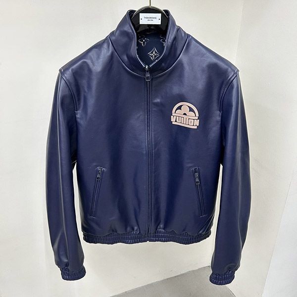 ルイヴィトン モノグラム 本物 レザーボクシージャケット vuh11576