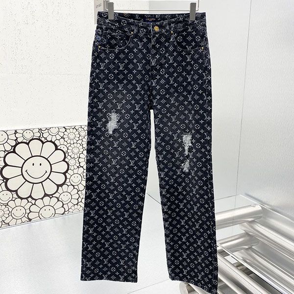 人気急上昇 ルイヴィトン デニムパンツ 本物 モノグラムパッチワーク vus24378