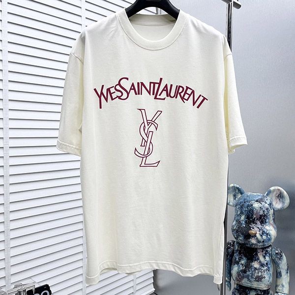 すぐ届く サンローラン 本物 コットンジャージーTシャツ Sav18232
