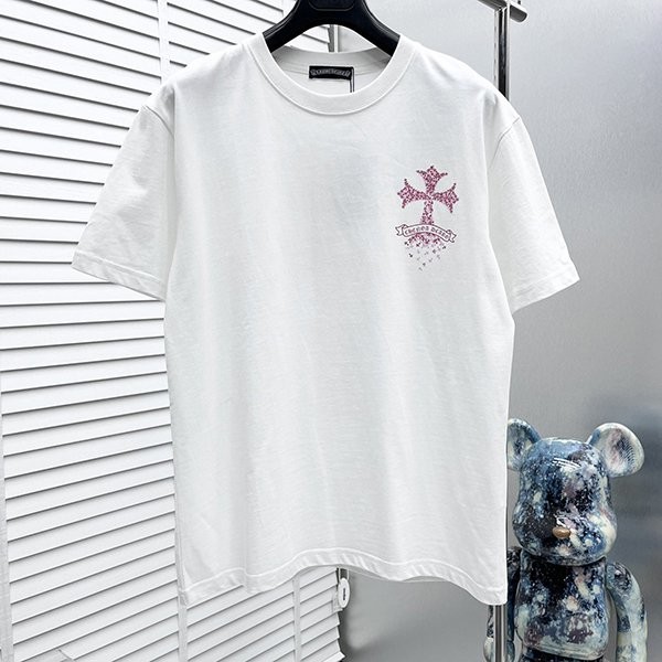 クロムハーツ フローラルクロス Tシャツ 本物【お洒落★】 Kuh25970
