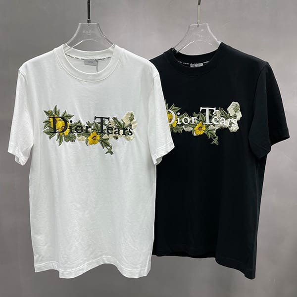 セレブ多数愛用ディオール TEARS Tシャツ 本物 コットン 2色 393J696I0849