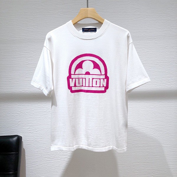 ルイヴィトン 本物 コットンショートスリーブ クルーネック Tシャツ 2色 1ABJ8L