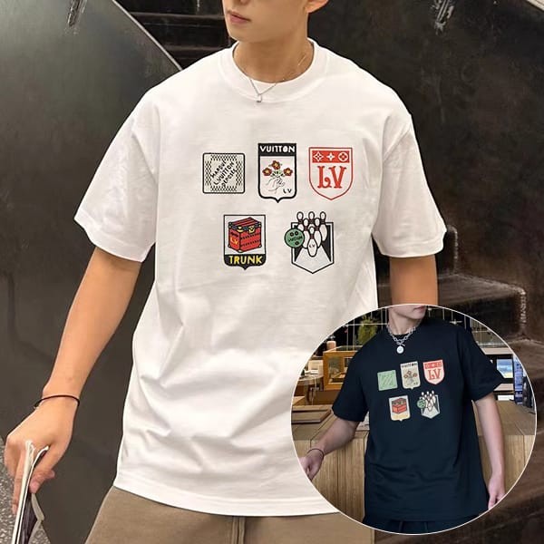 一目惚れルイヴィトン 本物 グラフィック クルーネック Tシャツ 2色 vuf36244