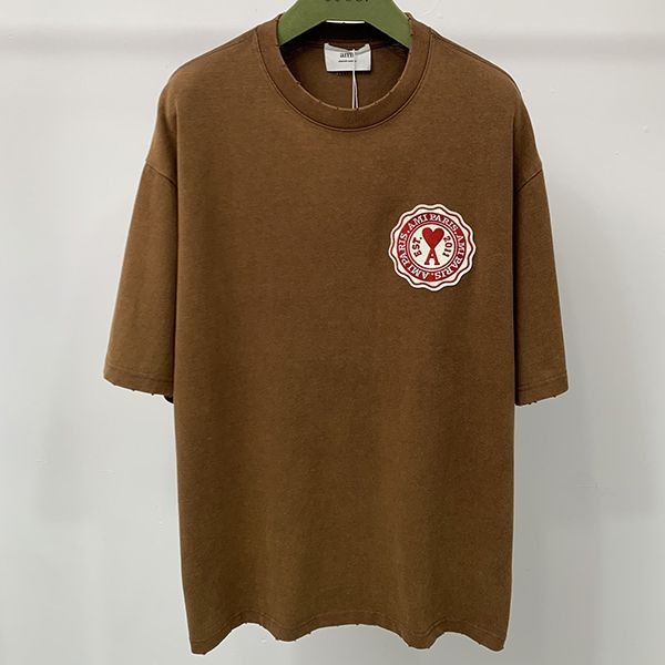 アミパリス tシャツ 本物 ロゴパッチ 半袖Tシャツ ami64429