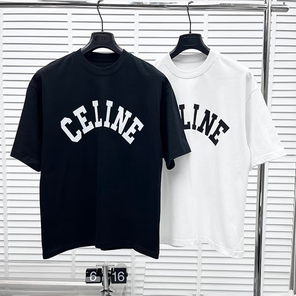 最新でオシャレセリーヌ ルーズフィット コットンニット Tシャツ 本物 2色 Cez79851