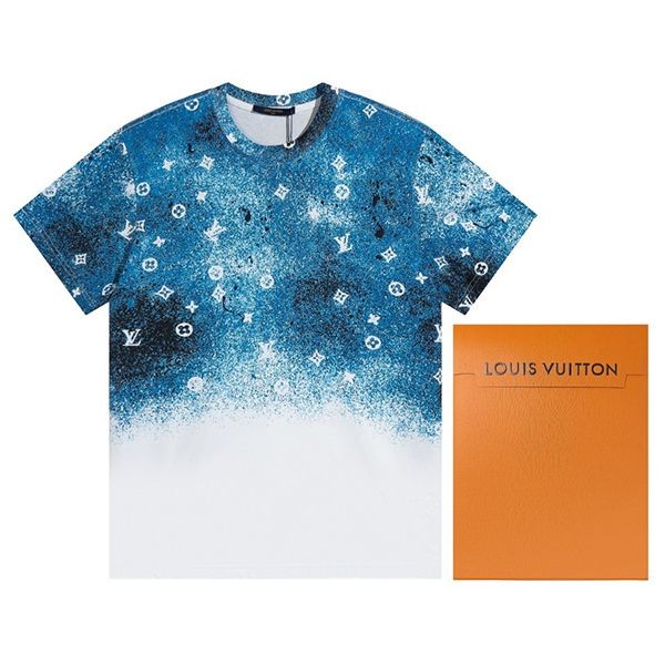 大人気!!新色ルイヴィトン◆モノグラム Tシャツ ブルー 本物 vug41982