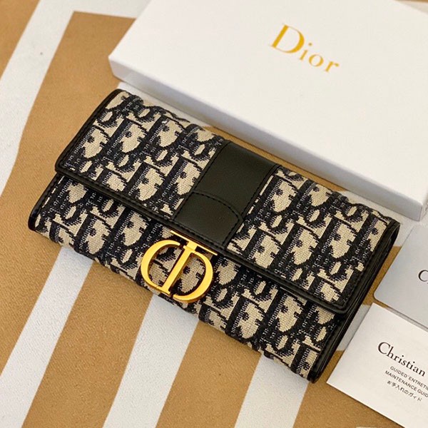 ディオールオブリークカロ本物 ロングチェーンウォレット 長財布 カロ dep25573