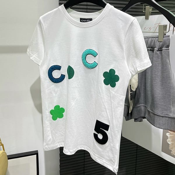 ★日本!!人気！シャネル Tシャツ 本物 コットン ロゴ sht10191
