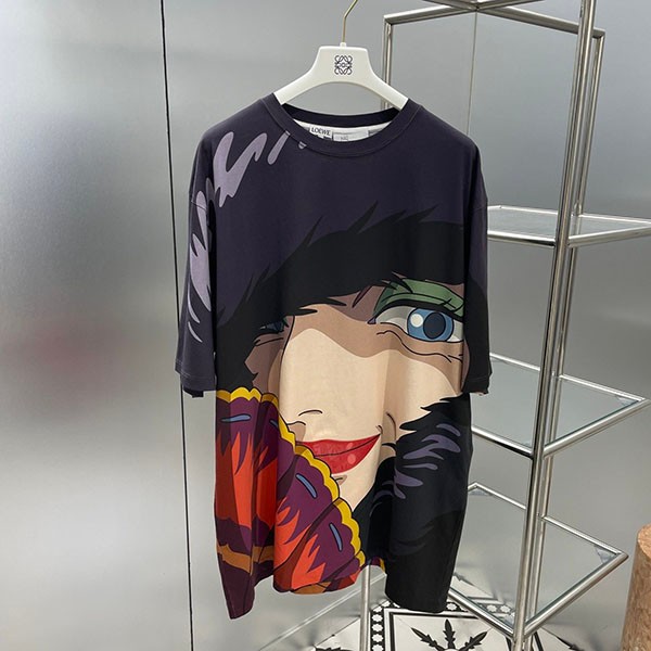 限定コラボ ロエベ×ジブリ ハウルの動く城 Tシャツ 本物 コットン loz28653
