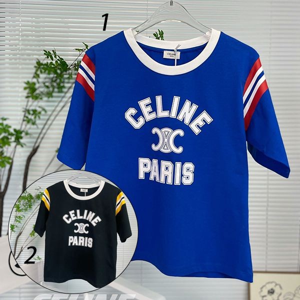 n級 おすすめセリーヌ 半袖 ボクシー Tシャツ 本物 トリオンフ 2色 Cef23777