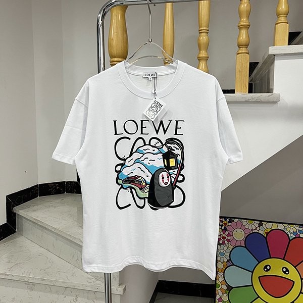 新色☆希少 ロエベ 千と千尋の神隠し Tシャツ 本物 ブラック/ホワイト loo57295