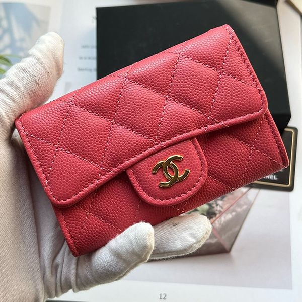 世界中で大人気シャネル ミニ財布 本物 キャビア ライトゴールド金具 shm44000
