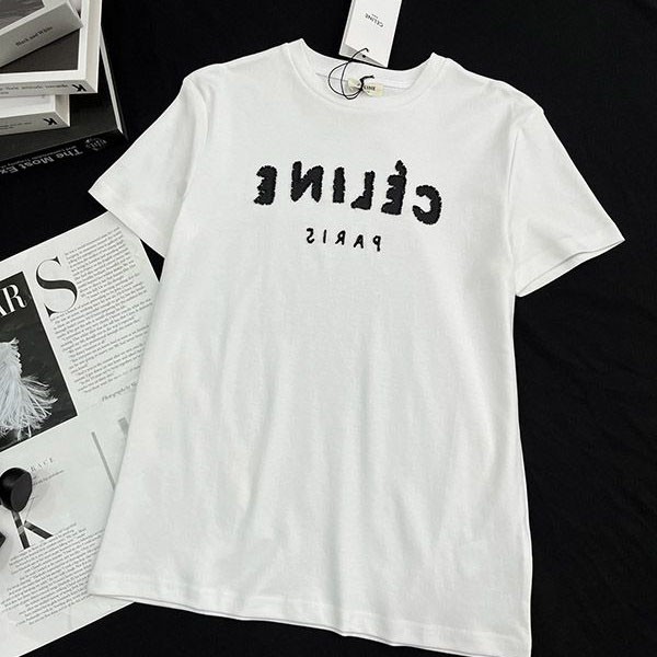 送料込 セリーヌ コットン ジャージー Tシャツ 本物 ロゴ Cei25360