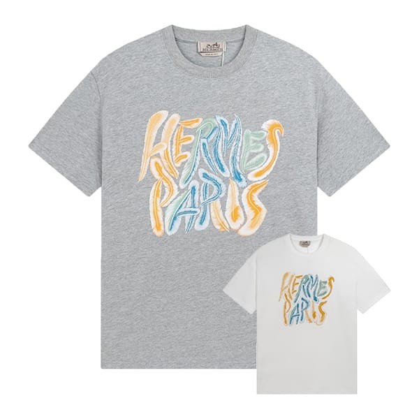 【大人気】エルメス 本物 ロゴTシャツ 2色 ery62609