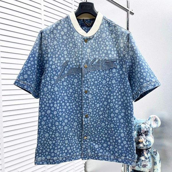 ルイヴィトン × YK 本物 インフィニティドットデニムシャツ 1AB6O4