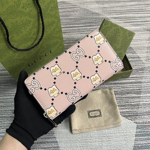 可愛い グッチ ダイアナ本物 ジャンボGG ジップアラウンド ウォレット guv35591