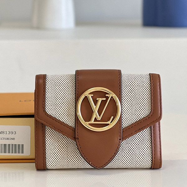 稀少ルイヴィトン ポルトフォイユLV ポンヌフ コンパクト 本物 折りたたみ財布 M81393