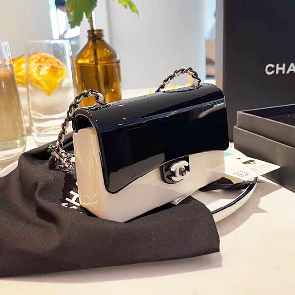 シャネル アイコン 本物 ショルダーバッグ イブニング プレシキ バイカラー CC AS2513