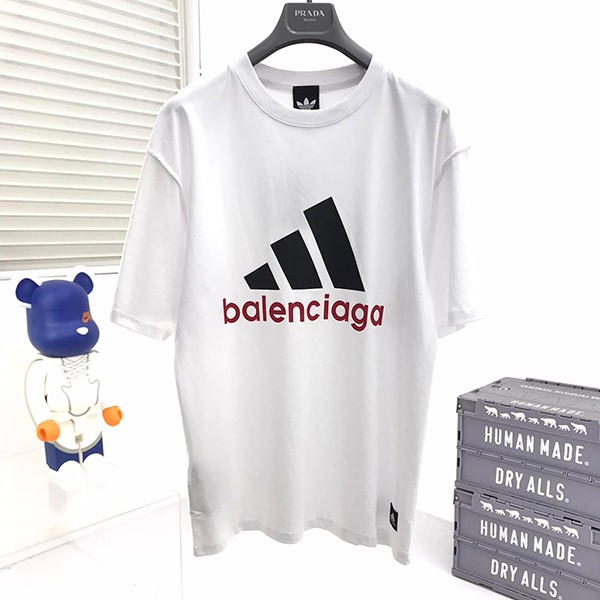 《大人気》コラボ★バレンシアガ×アディダス 本物 Tシャツ オーバーサイズ bat06558