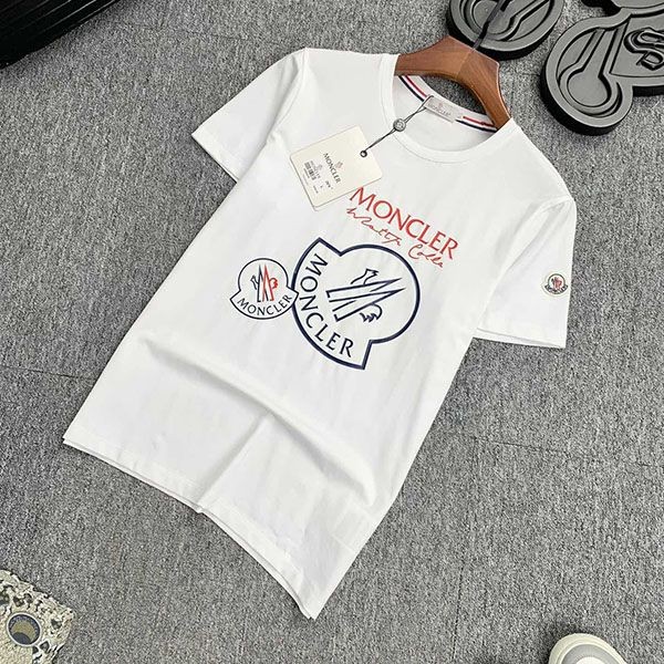 大人気!モンクレール コットンジャージ クルーネック ロゴTシャツ 本物 mof25797