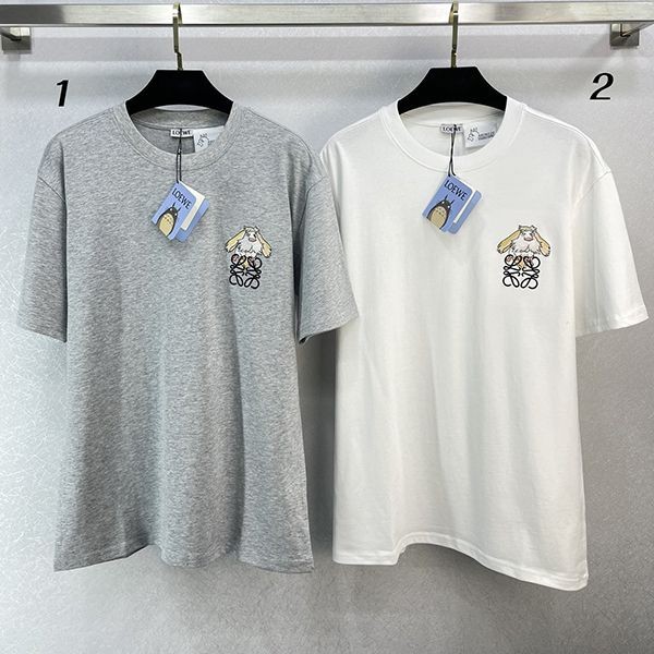 確保済みロエベ ヒン アナグラム Tシャツ 本物 クルーネック 2色 loz53590