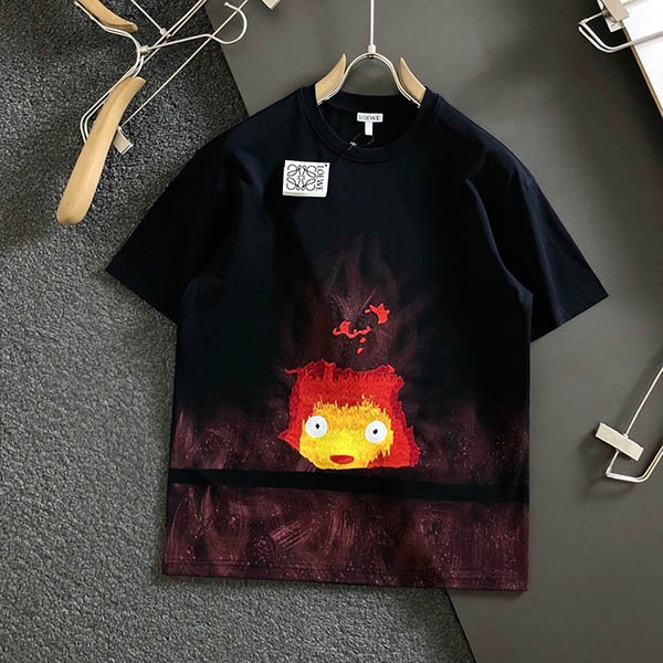 ロエベ × ハウルの動く城 本物 コットン Tシャツ SB44Y22X06