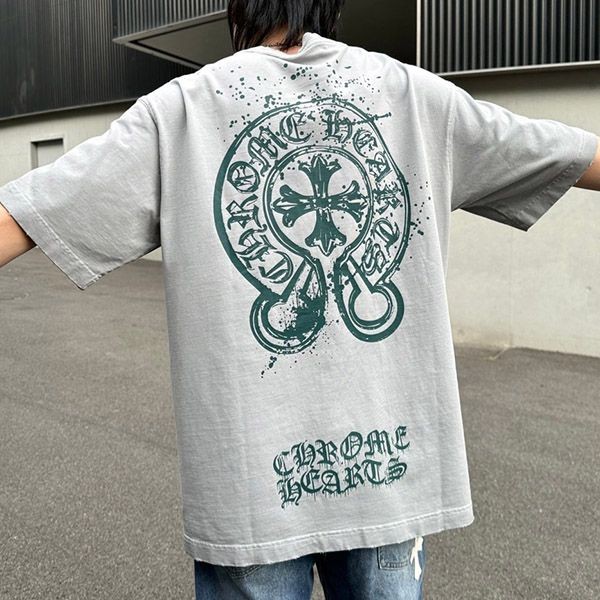 クロムハーツ ホースシュー バックプリントTシャツ 本物 Kul27850