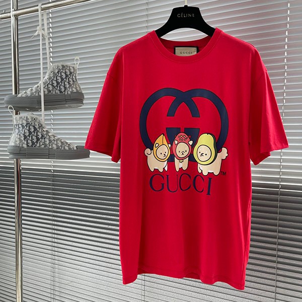 超話題!グッチ×Kawaii キャットプリント Tシャツ 本物 guj83879