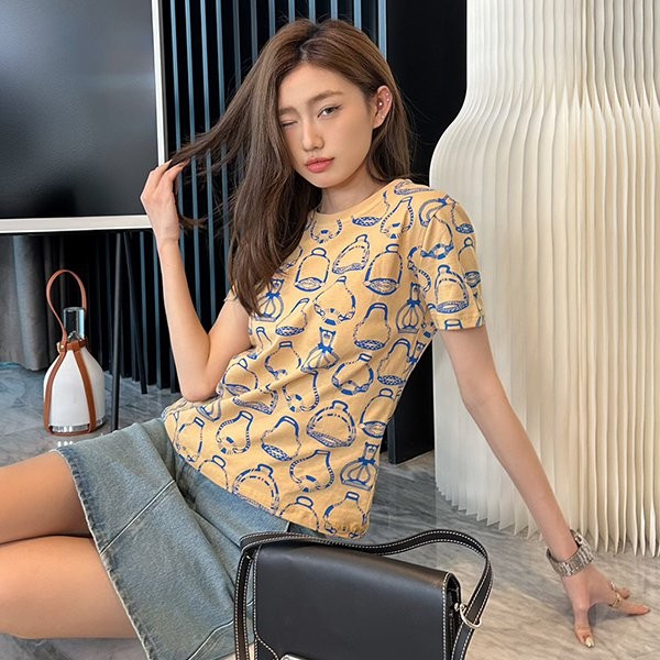 新色☆希少エルメス プリントTシャツ 本物 erz82368