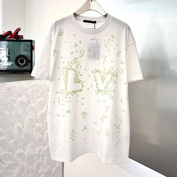 最安値挑戦ルイヴィトン LV スプレッド バイカラー 白Tシャツ 本物 1AA80A