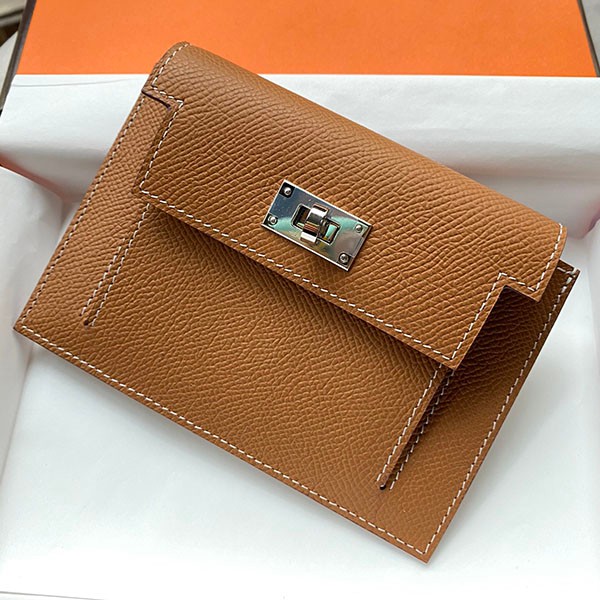 海外限定 エルメス Kelly Pocket Epsom 本物 財布