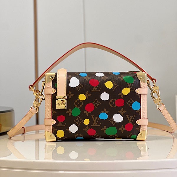 【草間彌生コラボ】LV サイドトランク ハンドバッグ 本物 M46396
