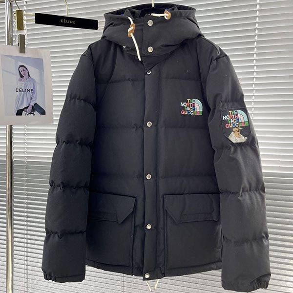 速達発送 グッチ x ノースフェイス パデッド ジャケット 本物 gul53875
