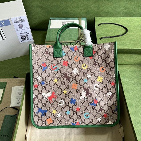 ブティックグッチ チルドレン ロゴトートバッグ 本物 guw08743
